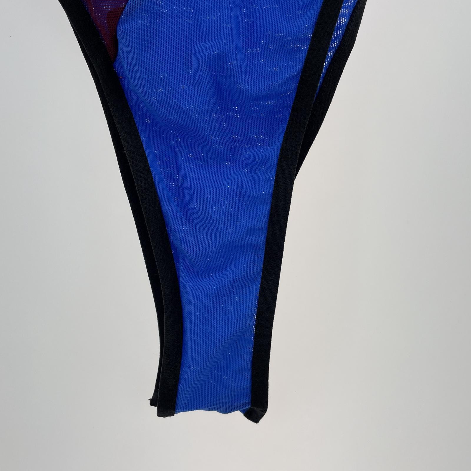 その他トップス Christiana Hadjipapa BLUE&BURGUNDY LEOTARD ボディスーツ S ブルー S ブルー