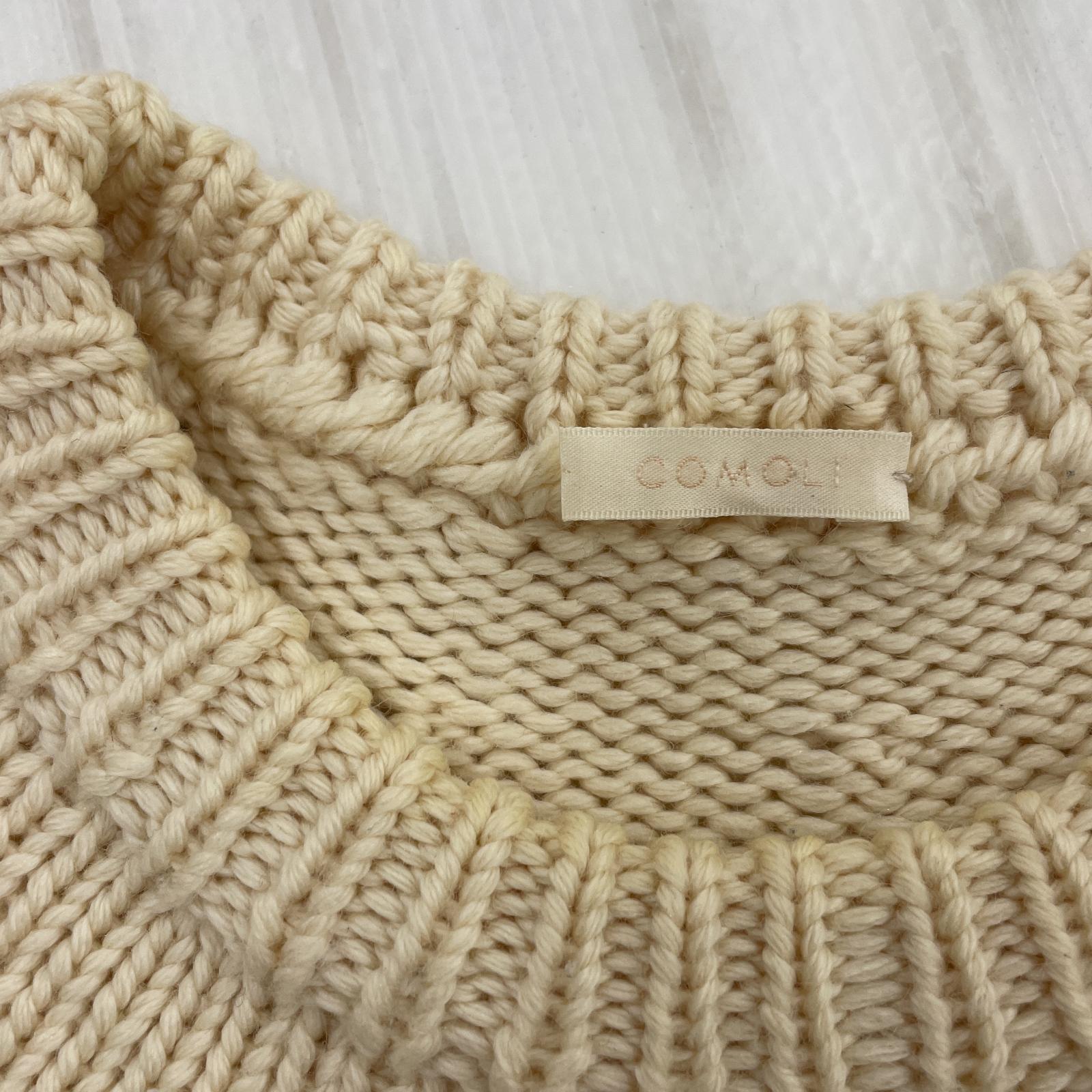 その他トップス COMOLI ハンドクルーネックニット 2 2 ベージュ