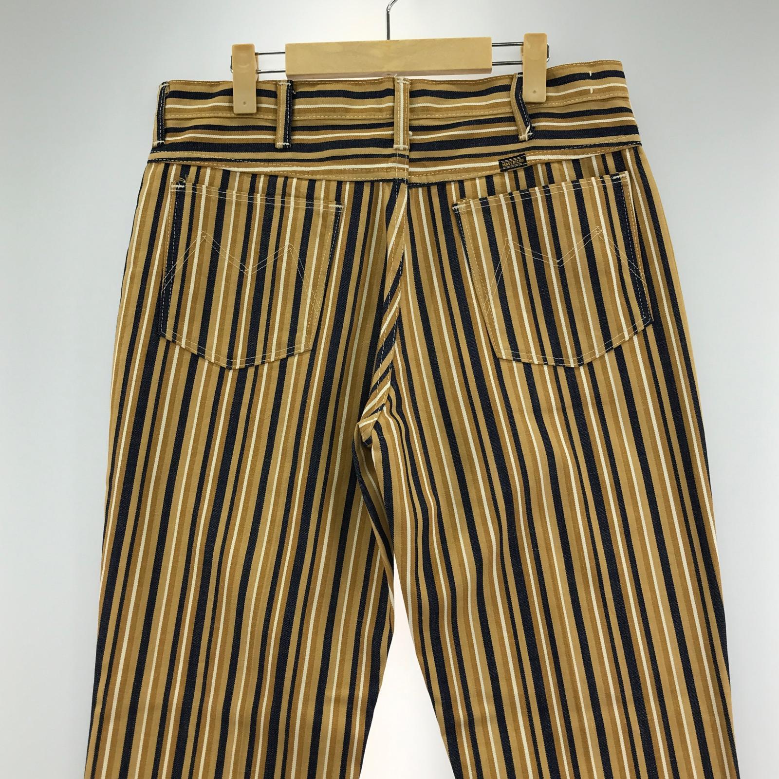 パンツ 70s MAVERICK Stripe Flare Pant 実寸W32 33 ブラウン
