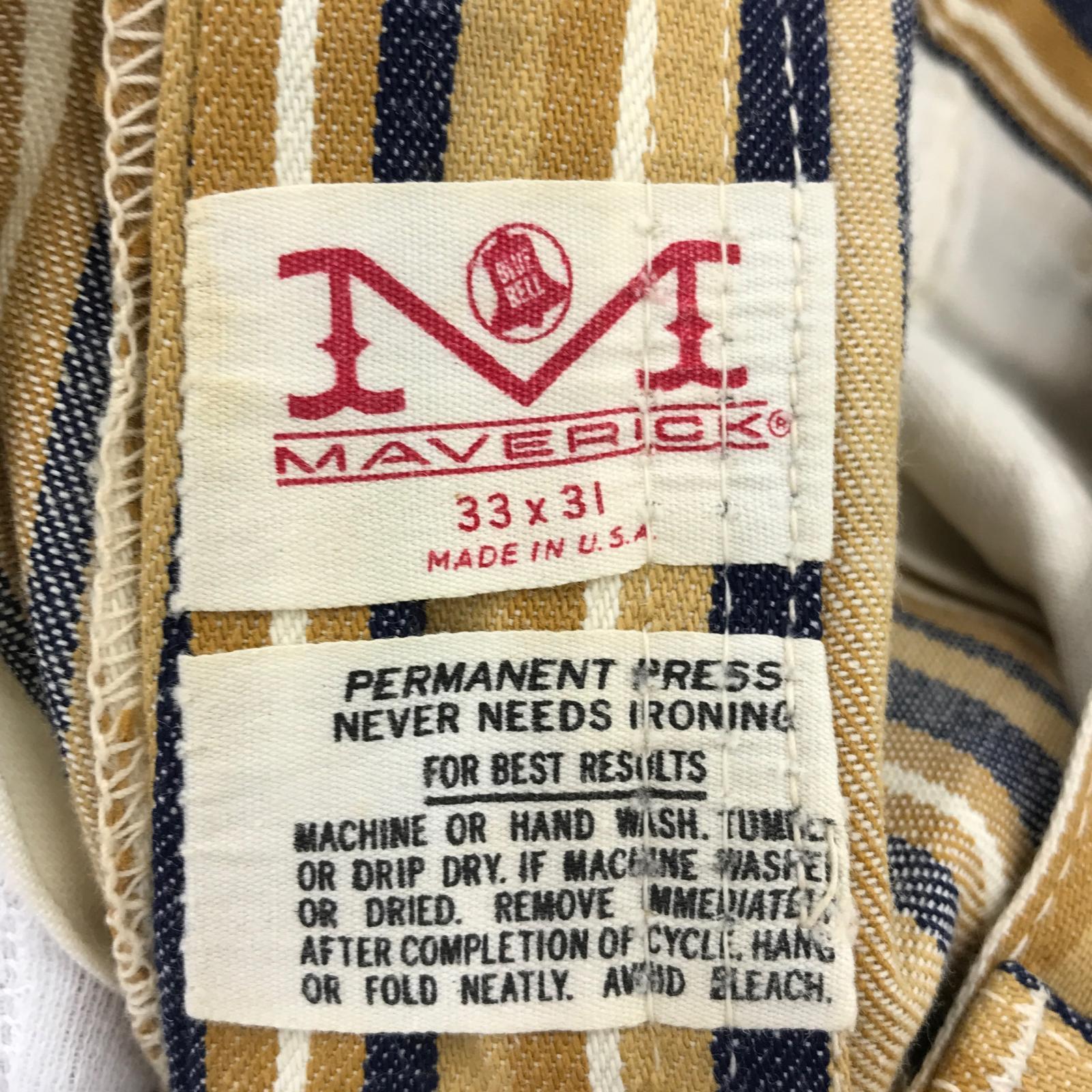 パンツ 70s MAVERICK Stripe Flare Pant 実寸W32 33 ブラウン