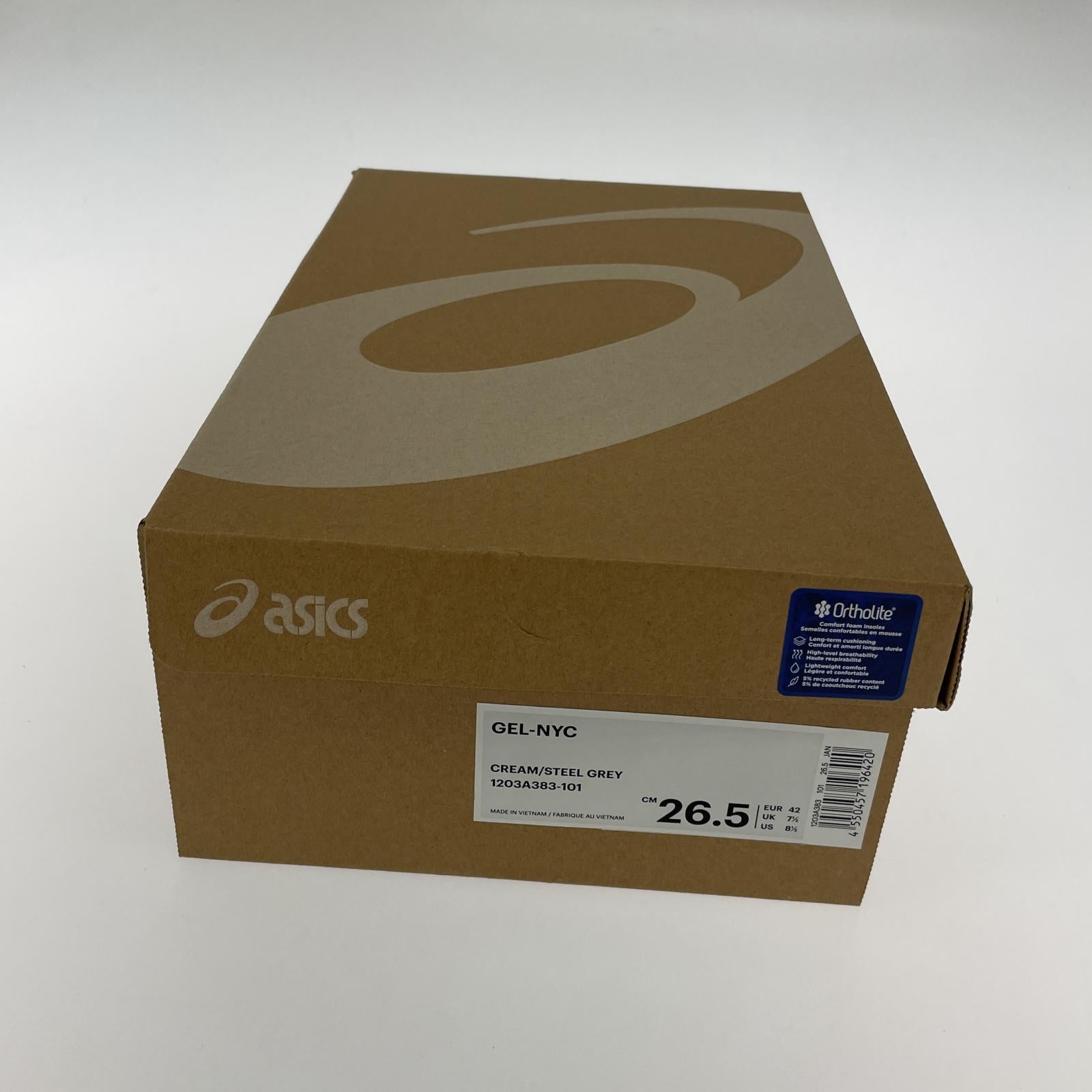 スニーカー ASICS Gel-NYC Cream Steel Grey F921123 (26.5) 26.5cm (US8 1/2 UK8 EU43) グレー