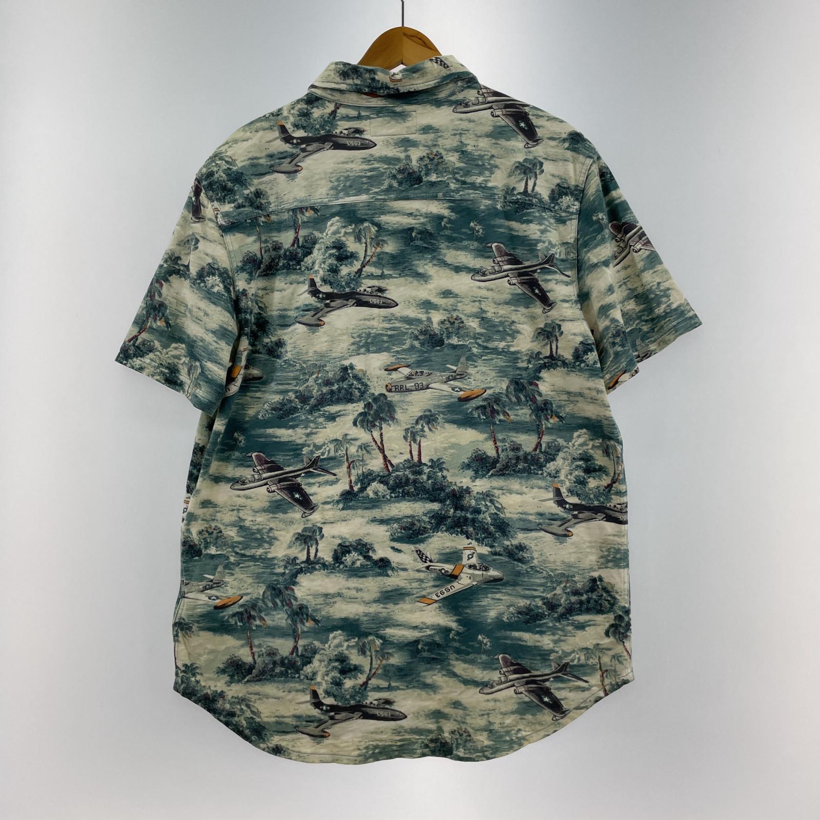 長袖シャツ RRL KNIT HAWAIIAN SHIRTS L 782 L グリーン