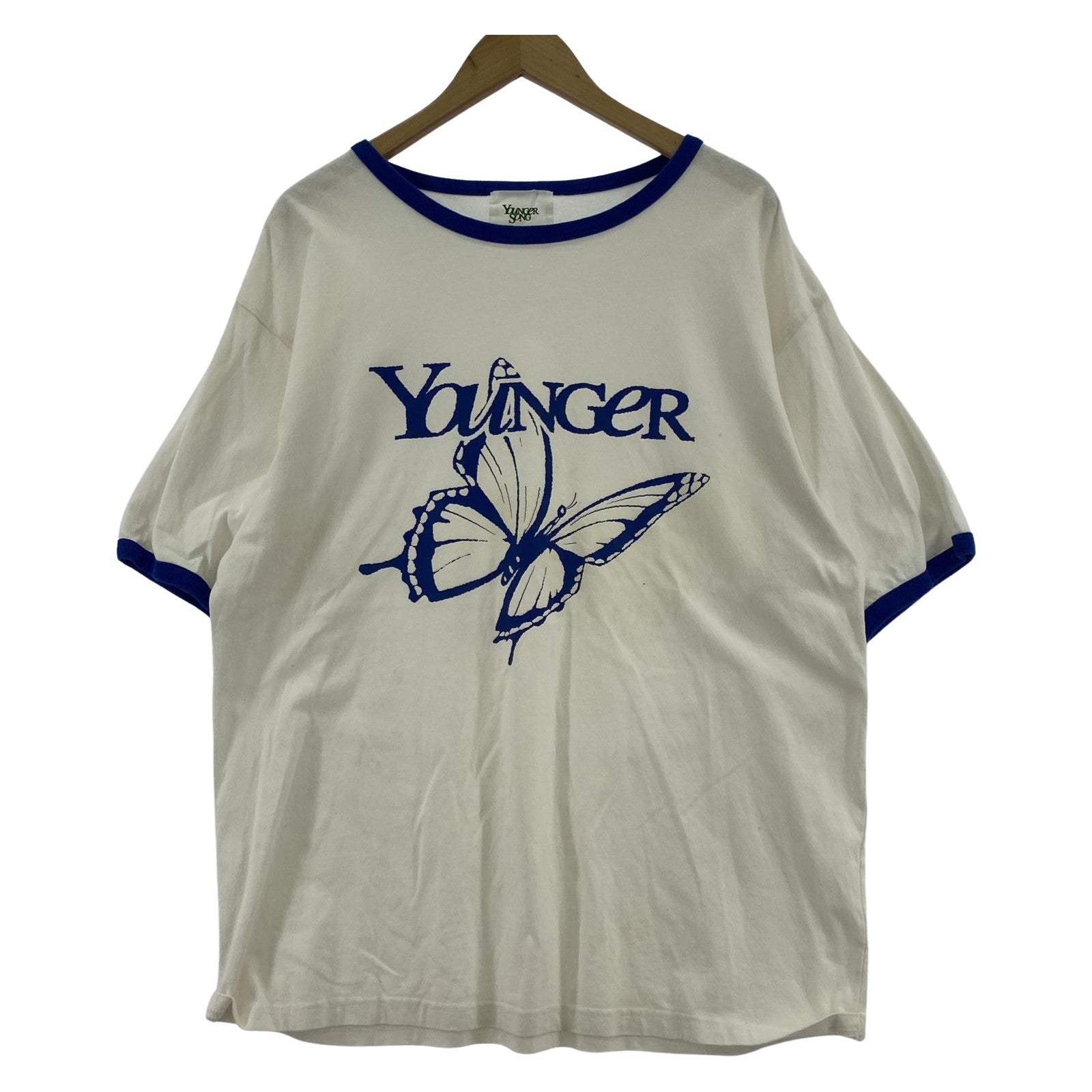 その他トップス Younger Song S/SバタフライリンガーTee 白 ホワイト