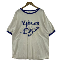 その他トップス Younger Song S/SバタフライリンガーTee 白 ホワイト