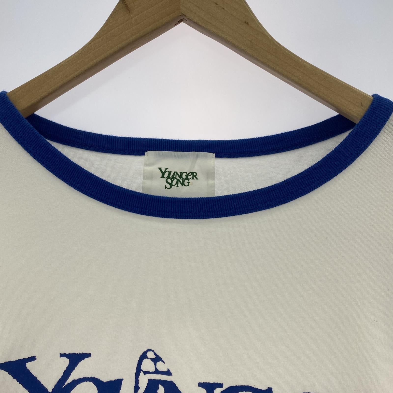 その他トップス Younger Song S/SバタフライリンガーTee 白 ホワイト