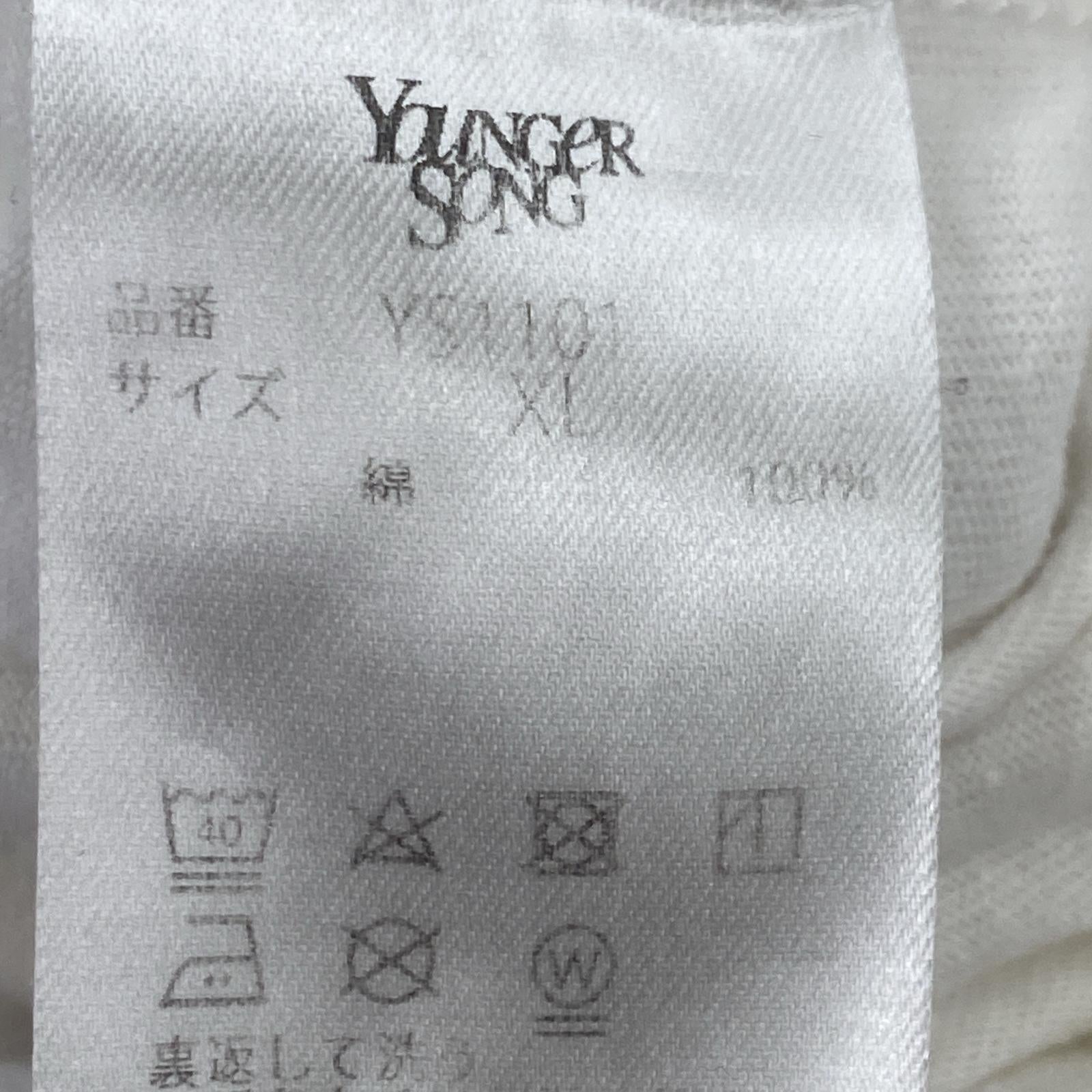 その他トップス Younger Song S/SバタフライリンガーTee 白 ホワイト