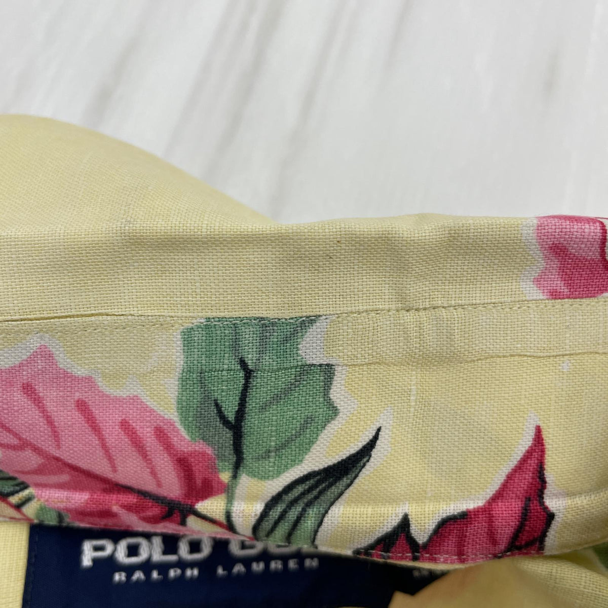 長袖シャツ POLO GOLF CHAMBERS リネンコットン アロハシャツ XXL イエロー