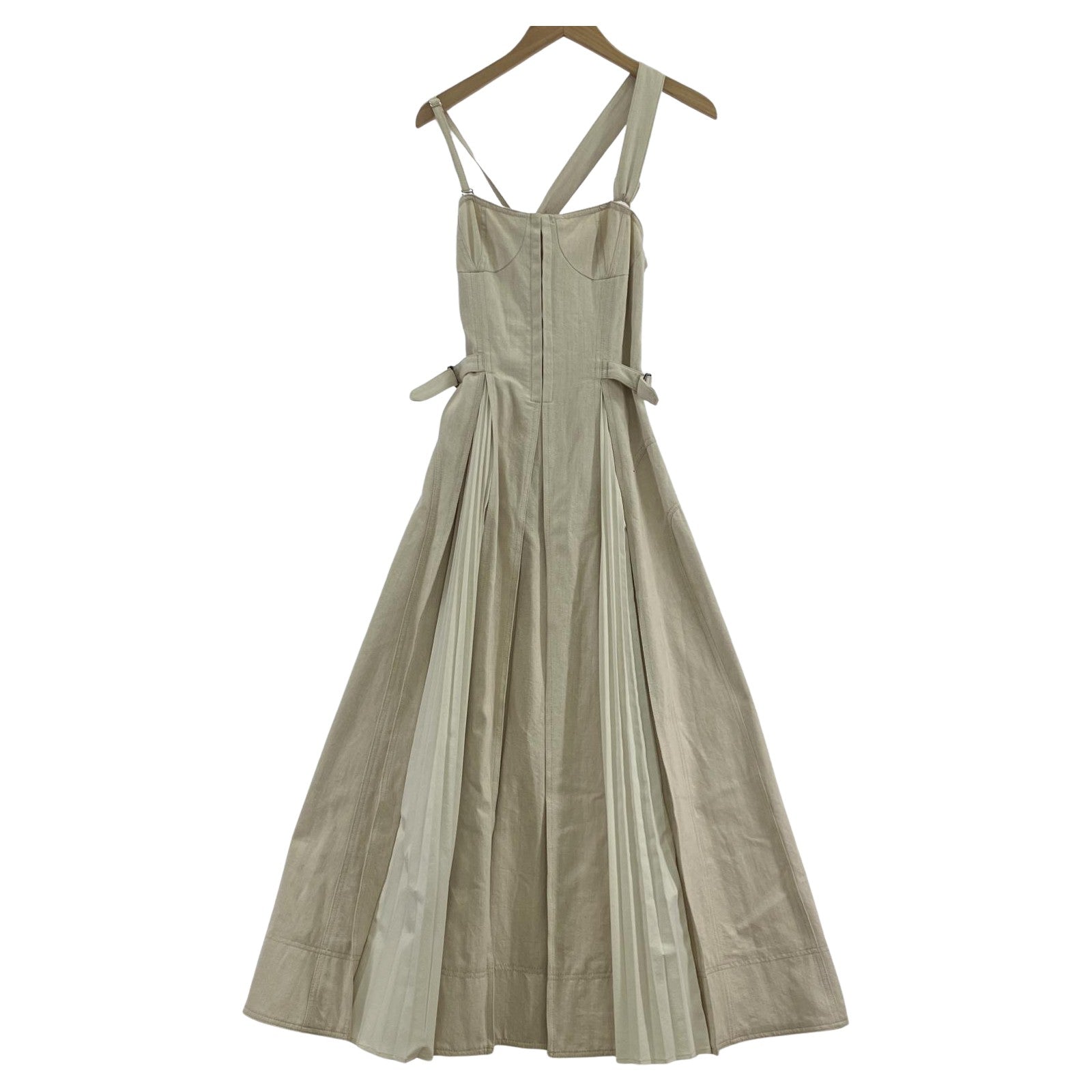 ワンピース CASA FLINE フロントホックプリーツワンピース フリー ベージュ
