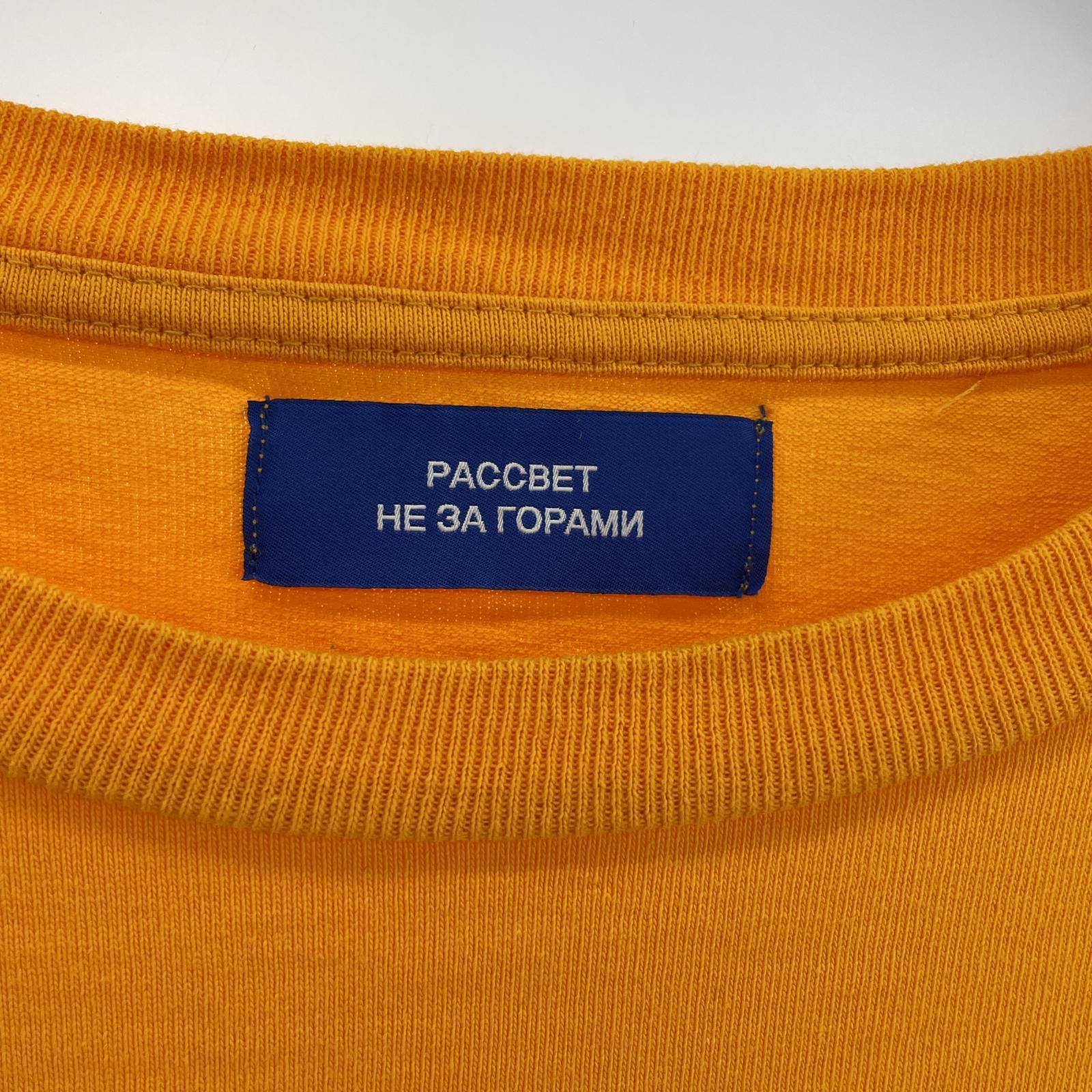 その他トップス PACCBET S/S プリントtee 黄色 L オレンジ