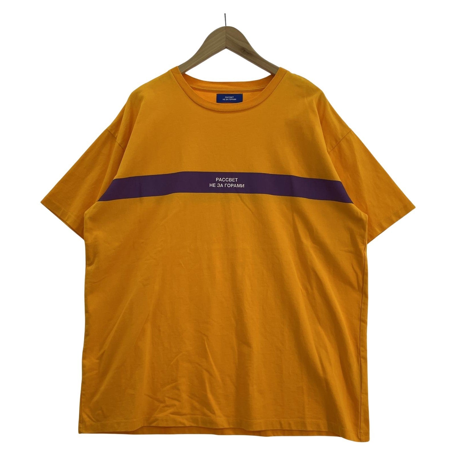 その他トップス PACCBET S/S プリントtee 黄色 L オレンジ