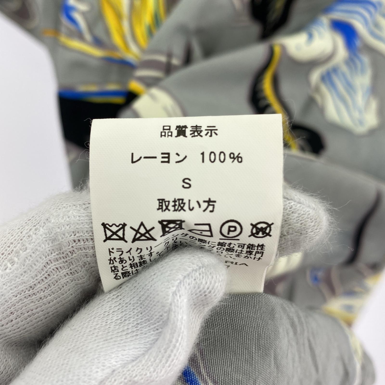長袖シャツ WACKO MARIA 百花図 レーヨンアロハシャツ グレ S