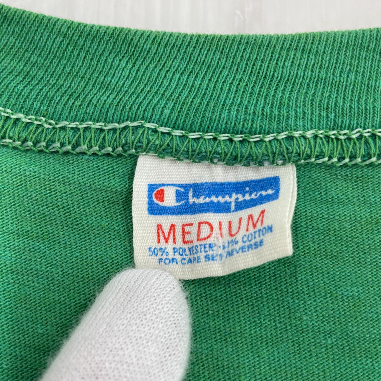 半袖Tシャツ 70s Champion バータグ USA製 Tシャツ 緑 (M) M グリーン