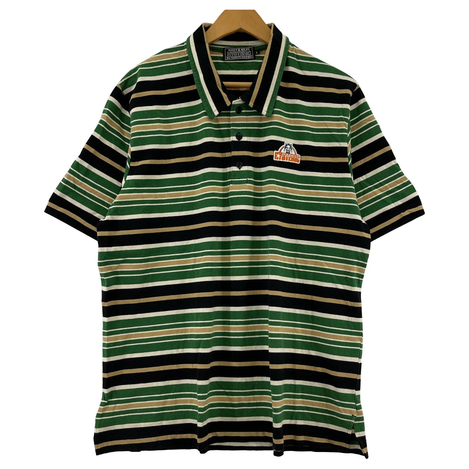 長袖シャツ HYSTERIC GLAMOUR ワッペン ポロシャツ L