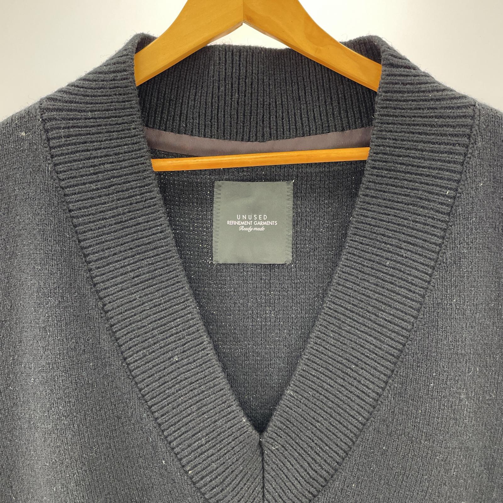 その他トップス UNUSED 18AW V NECK KNIT VEST ニットベスト 2 ブラック