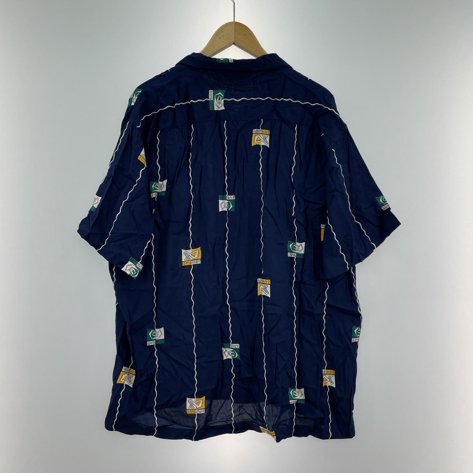 長袖シャツ BACKERS 総柄S/Sシャツ L L ネイビー