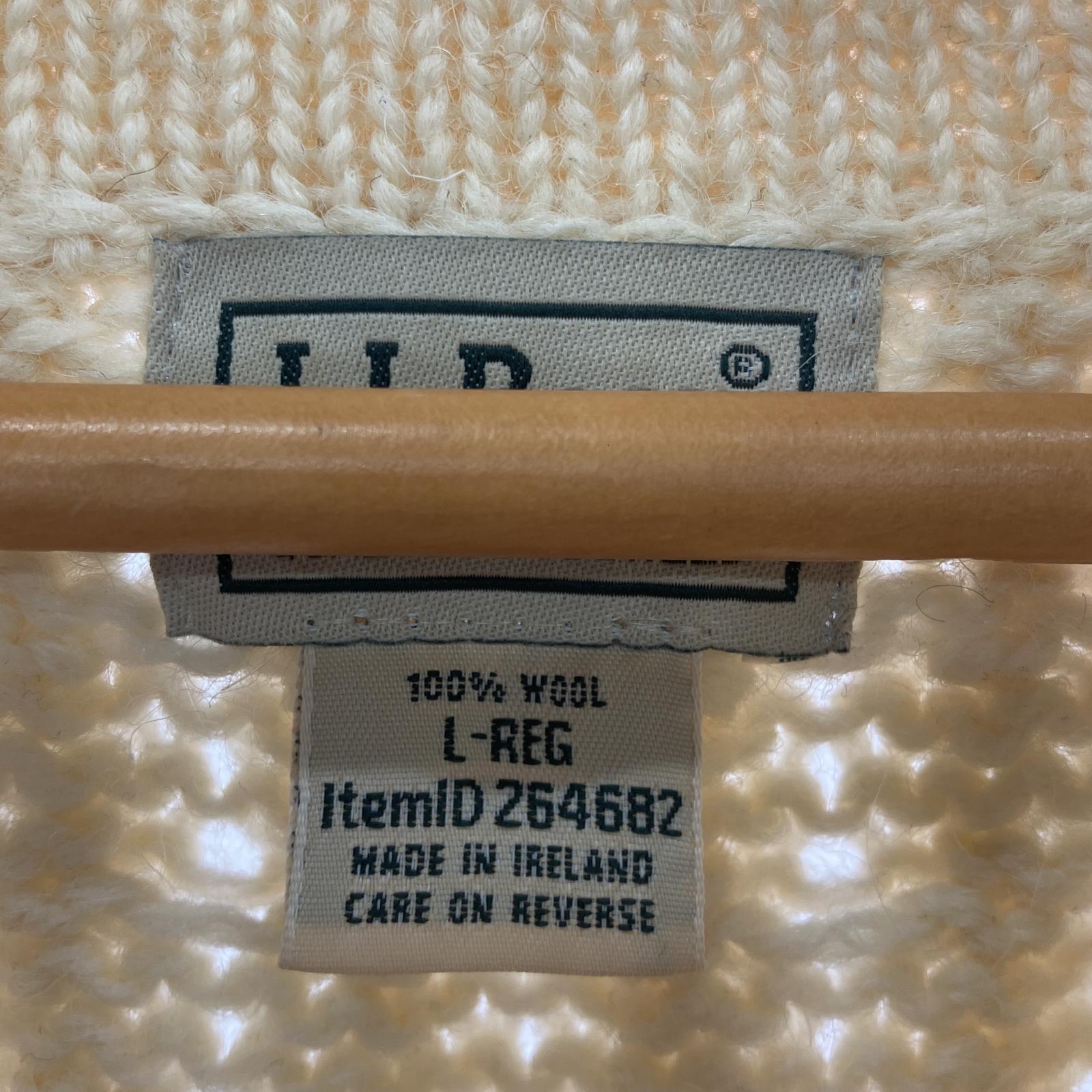 その他トップス L.L.Bean ハーフボタン フィッシャーマンニット L ホワイト
