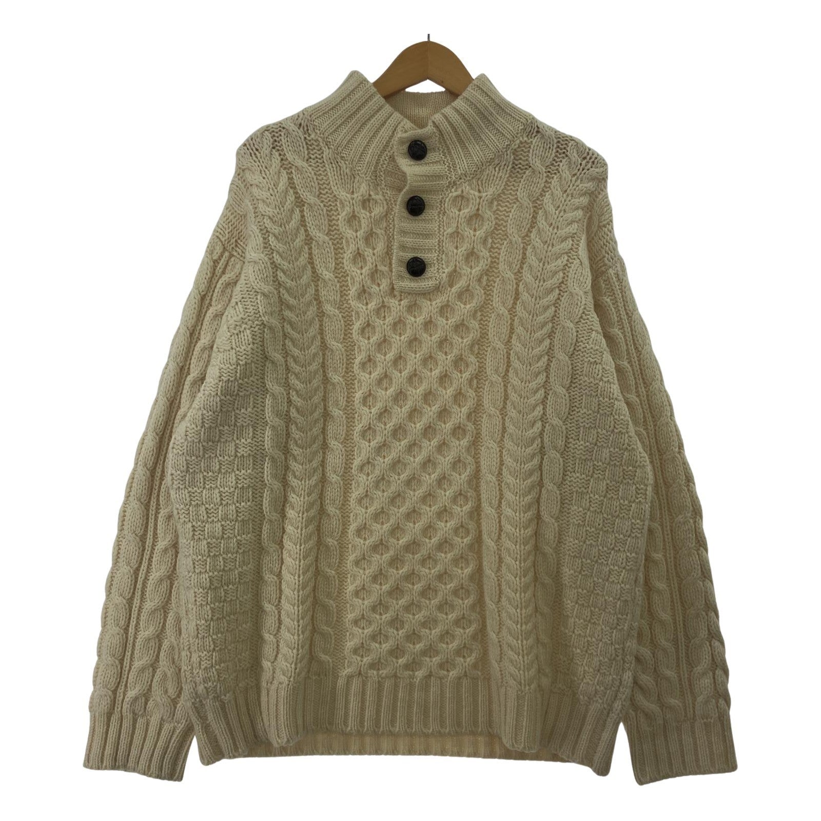 その他トップス L.L.Bean ハーフボタン フィッシャーマンニット L ホワイト