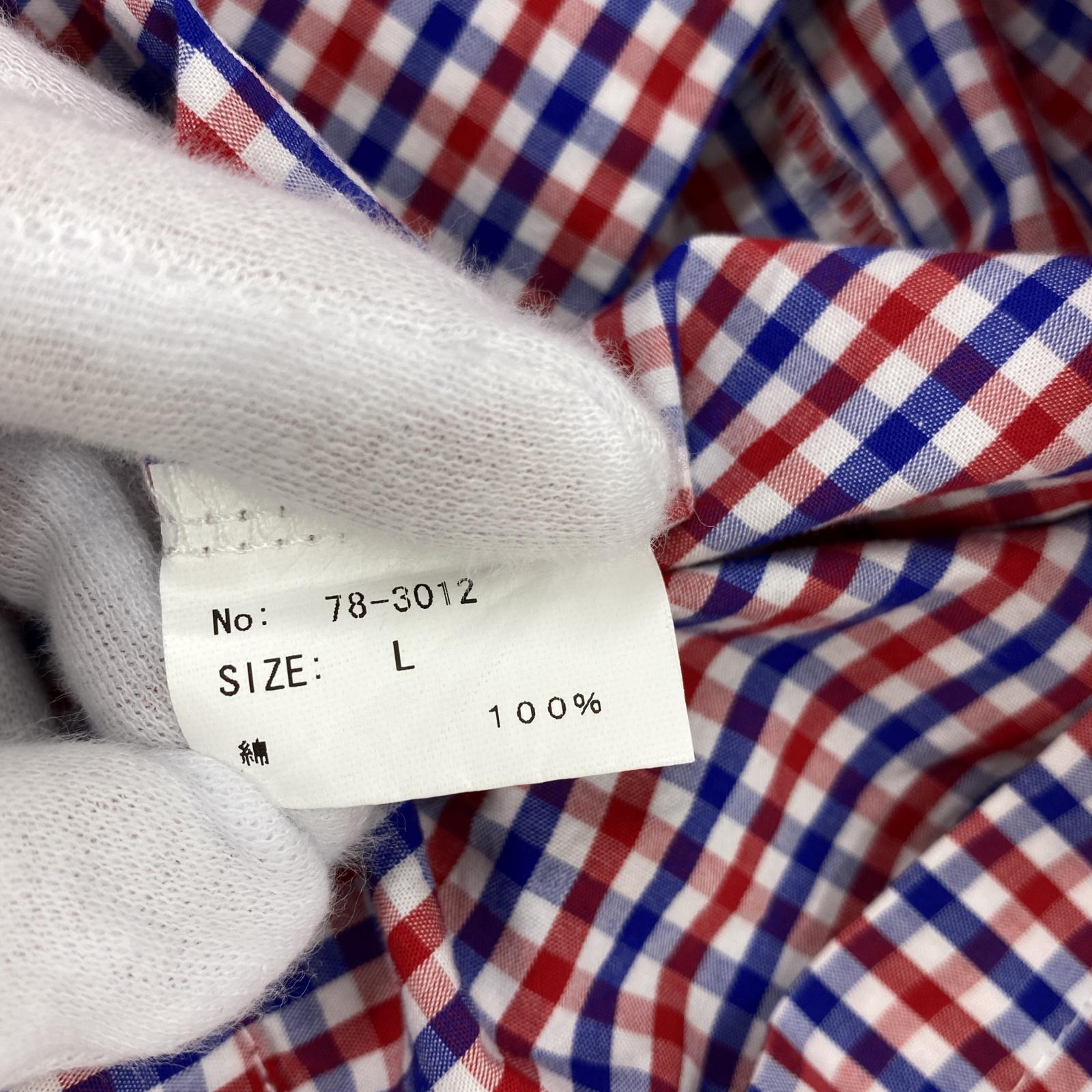 長袖シャツ OLD BACKERS S/Sチェック開襟シャツ L