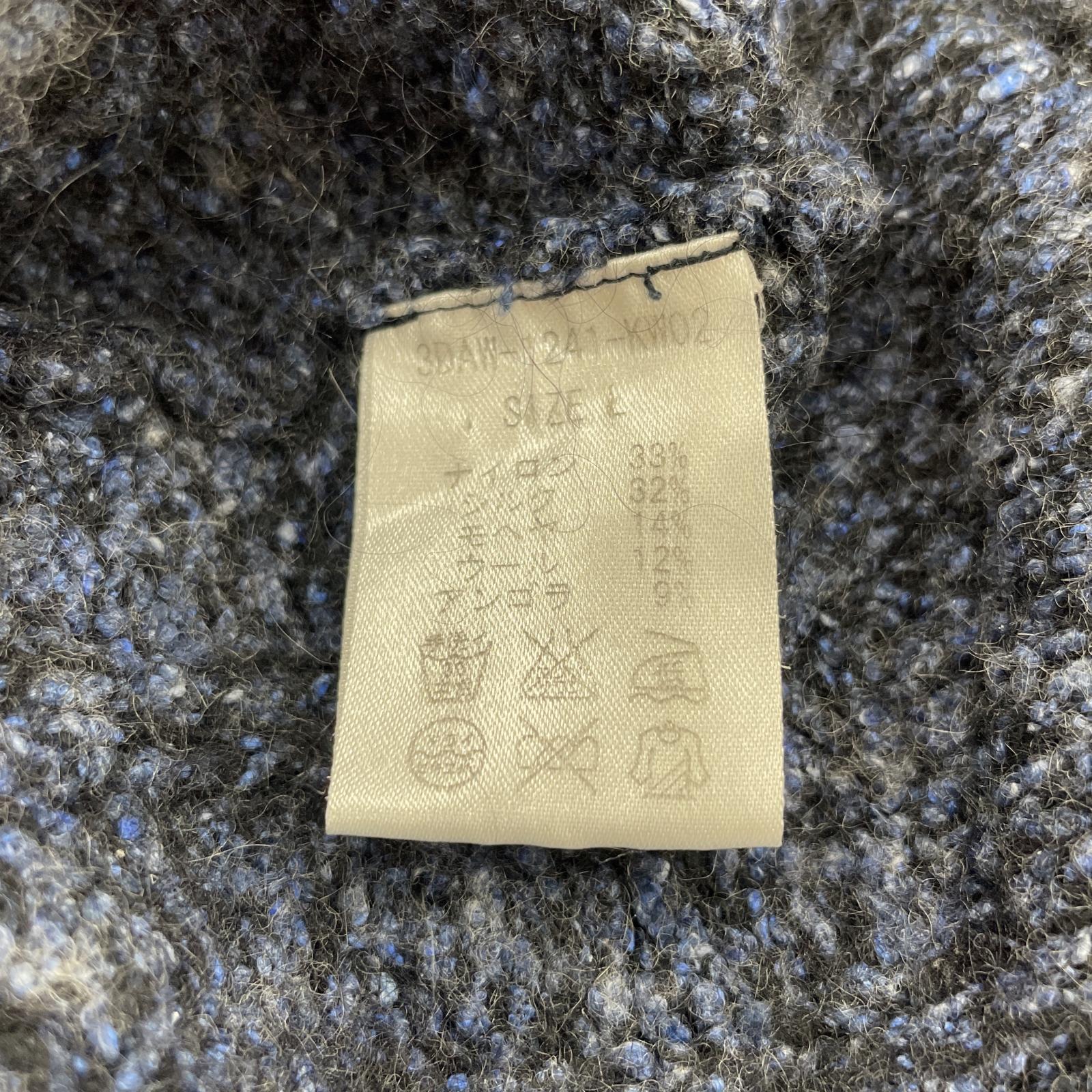 その他トップス 3D soft texture decorative const SILKY DAMAGE KNIT L L ブルー