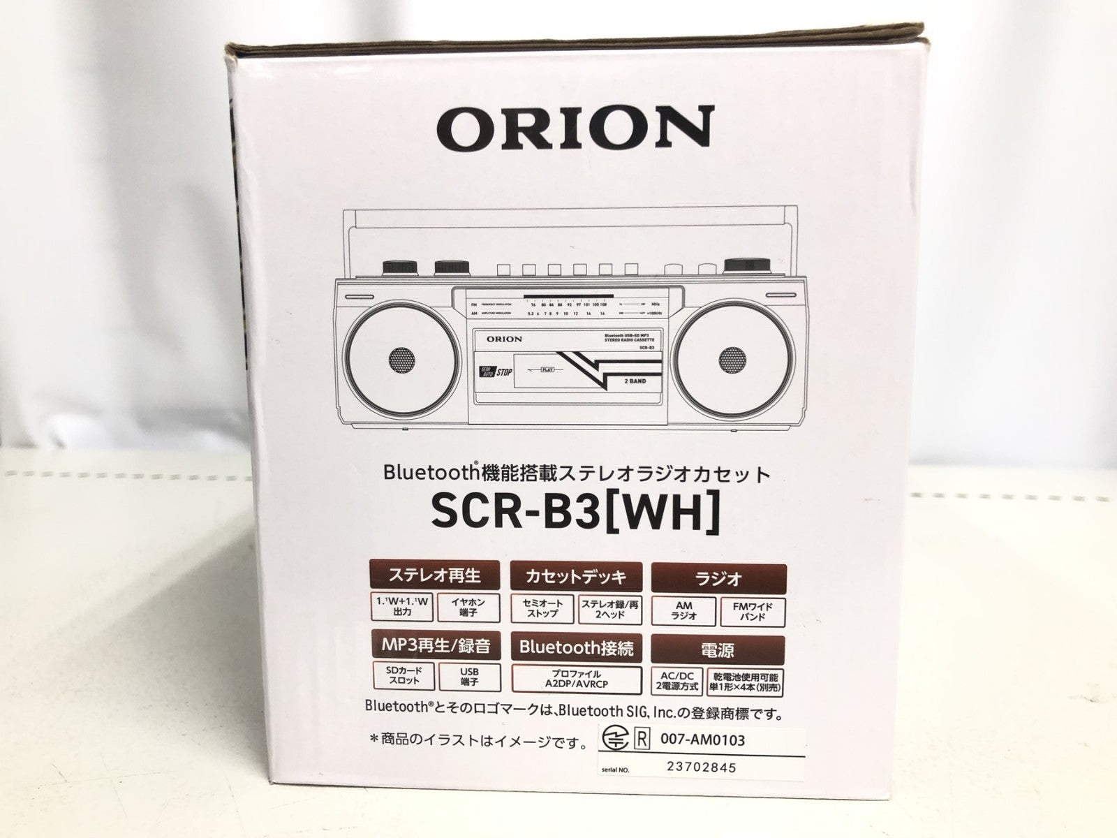 (N)ORION BT機能搭載ステレオラジカセ SCR-B3(WH) オーディオ機器