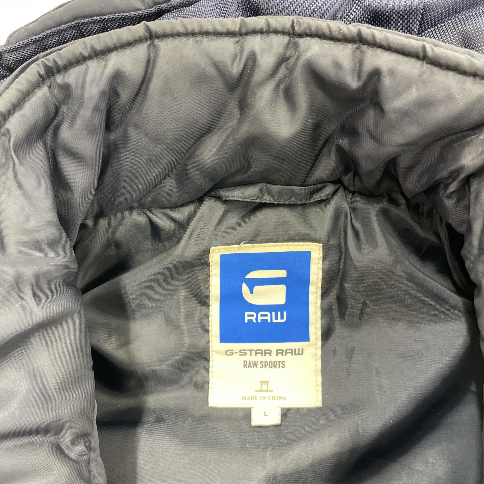その他アウター G-STAR RAW フード付き ダウンベスト 紺 L ネイビー