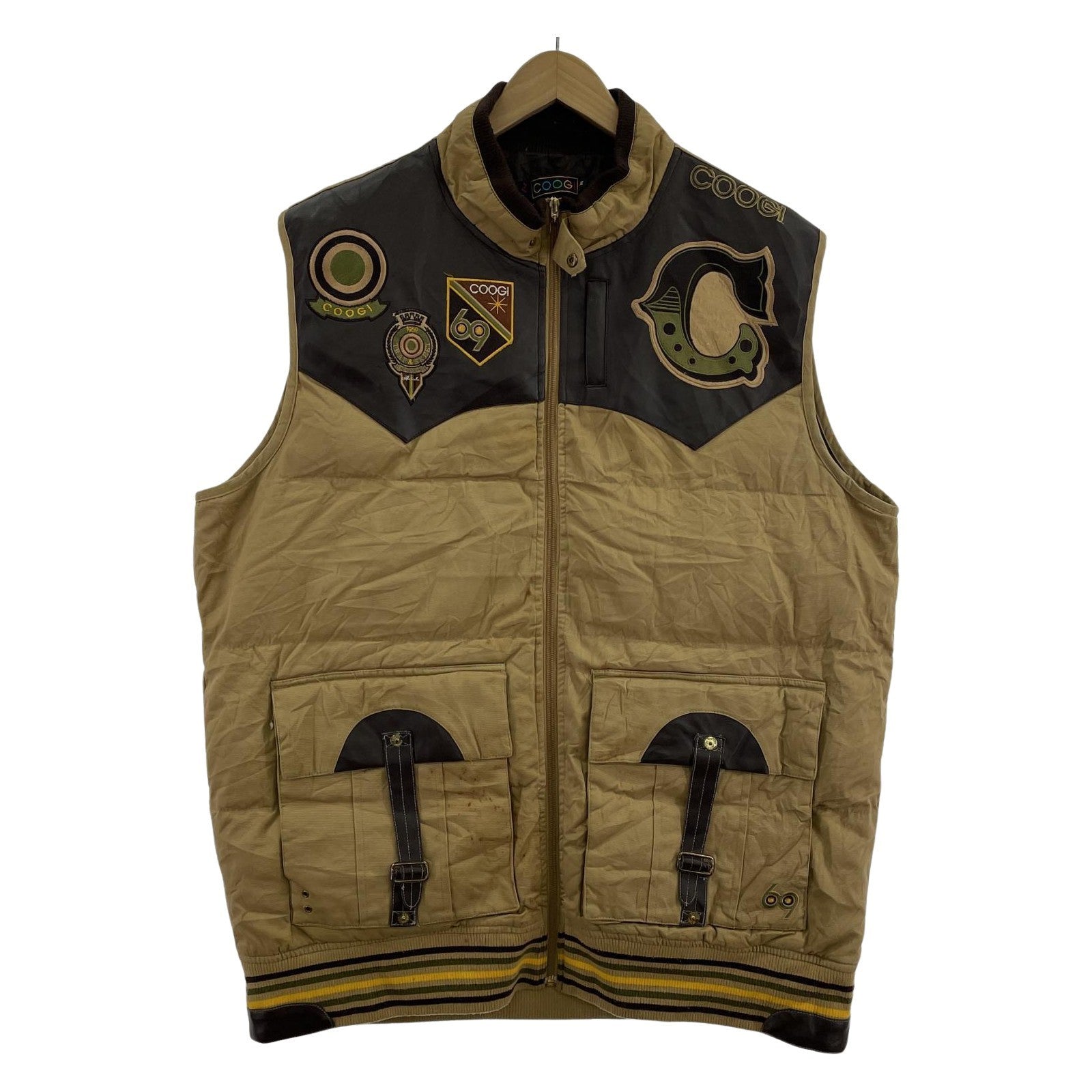 その他アウター COOGI 69 Puffer Down Knit Vests 中綿ベスト (XXL) ベージュ