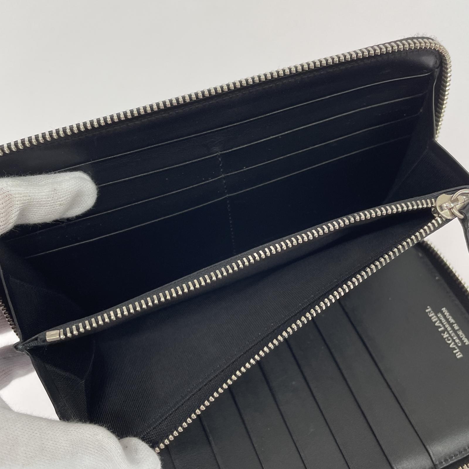 コインケース BLACK LABEL CRESTBRIDGE ラウンドジップウォレット ブラック