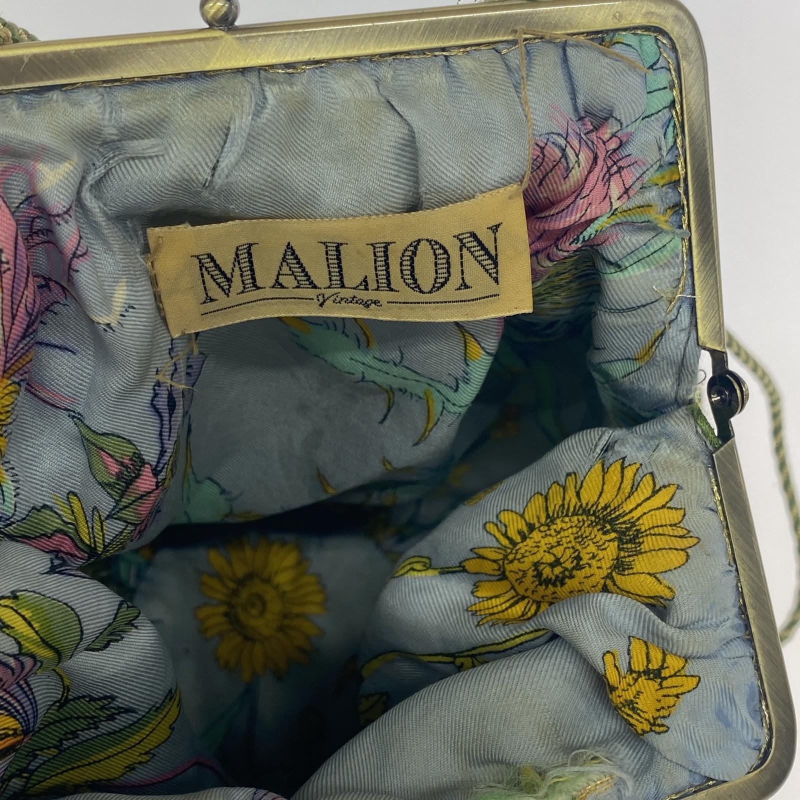 その他バッグ malion vintage 刺繍 ハンドバッグ 緑 グリーン