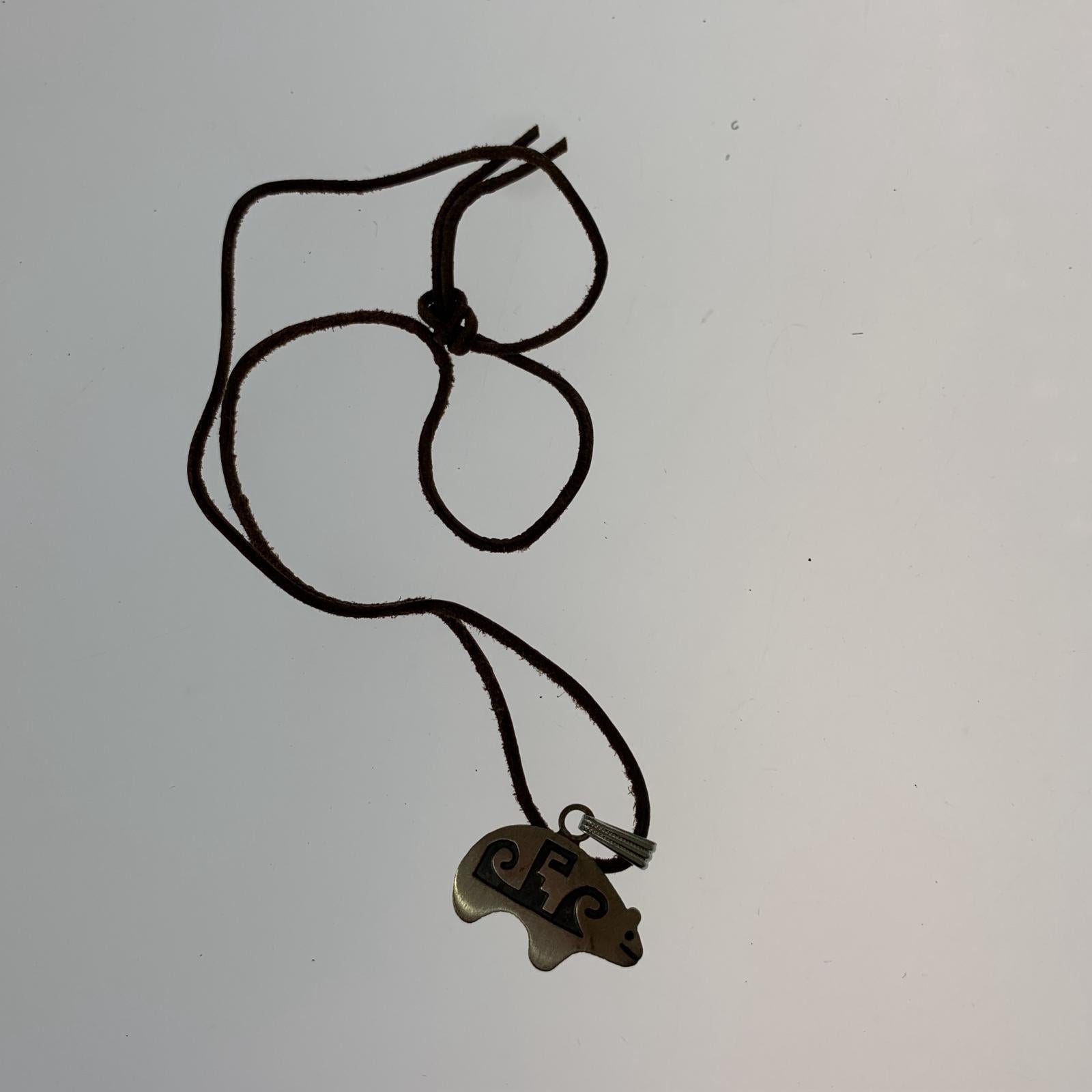 ネックレス stamped bear fob Necklace ブラウン