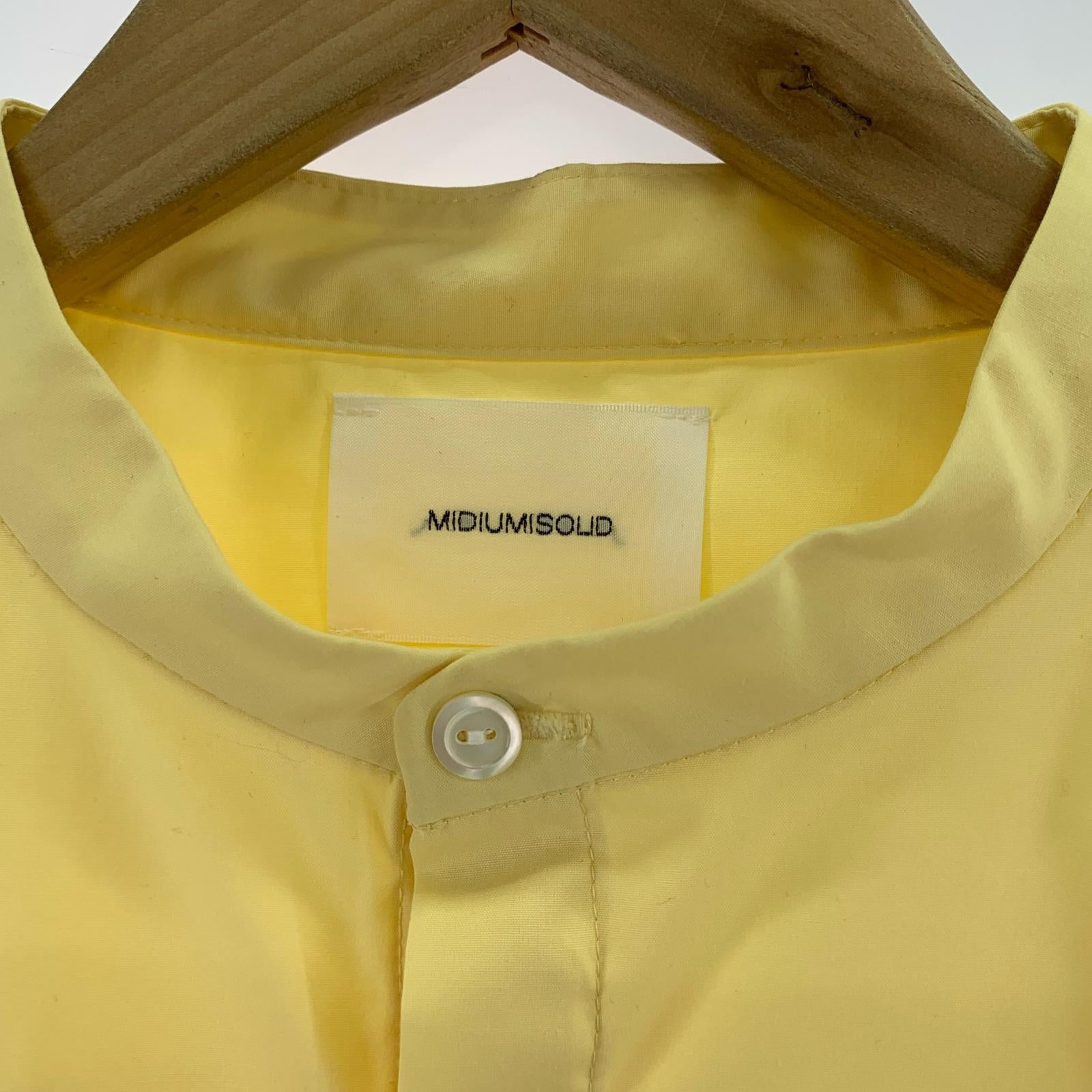 その他トップス MIDIUMISOLID L/Sノーカラーポケシャツ/YE 36 イエロー