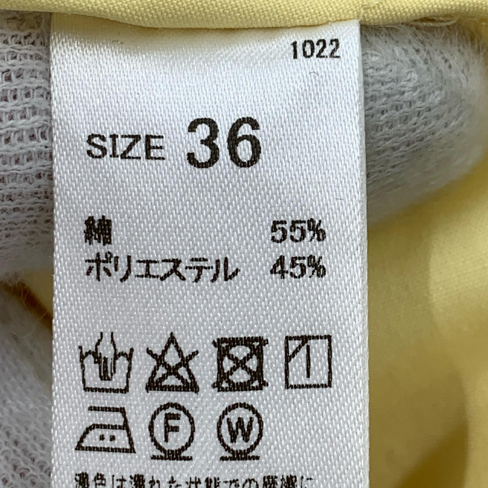 その他トップス MIDIUMISOLID L/Sノーカラーポケシャツ/YE 36 イエロー
