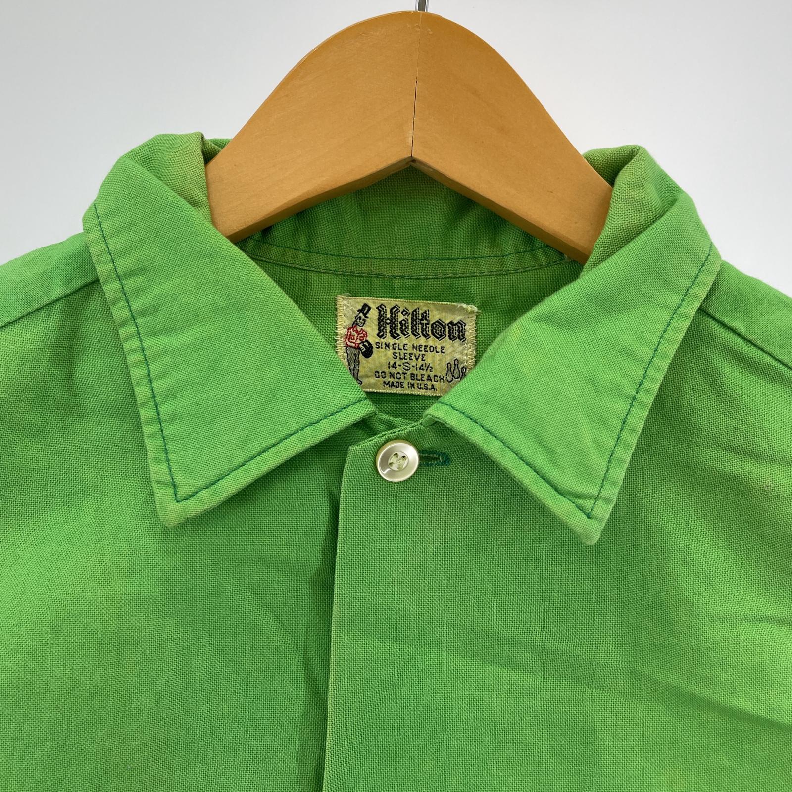 長袖シャツ 60s Hilton Bowling shirt GRN