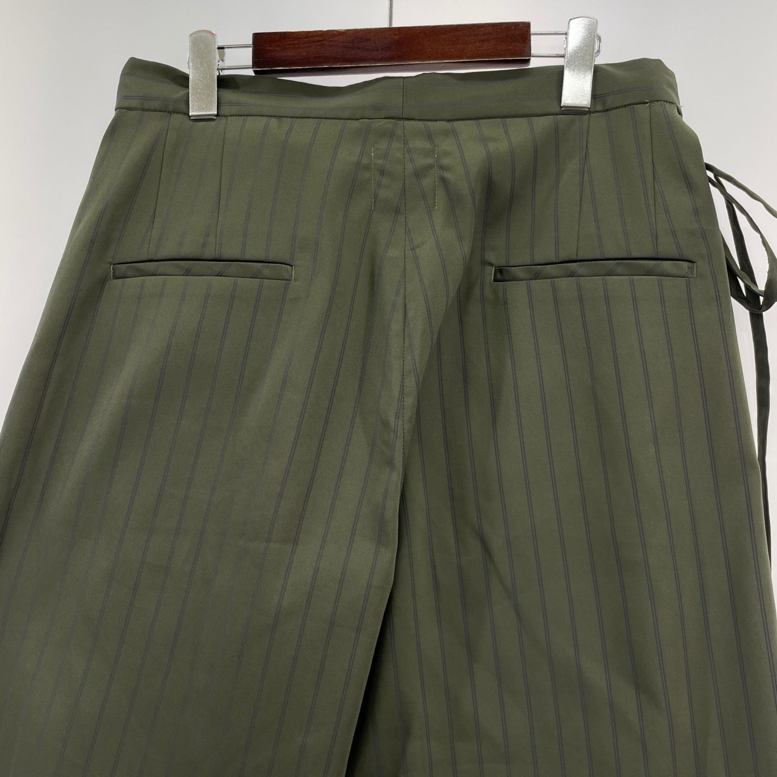 その他ボトムス SISE ストライプラップパンツ(1) 1 カーキ