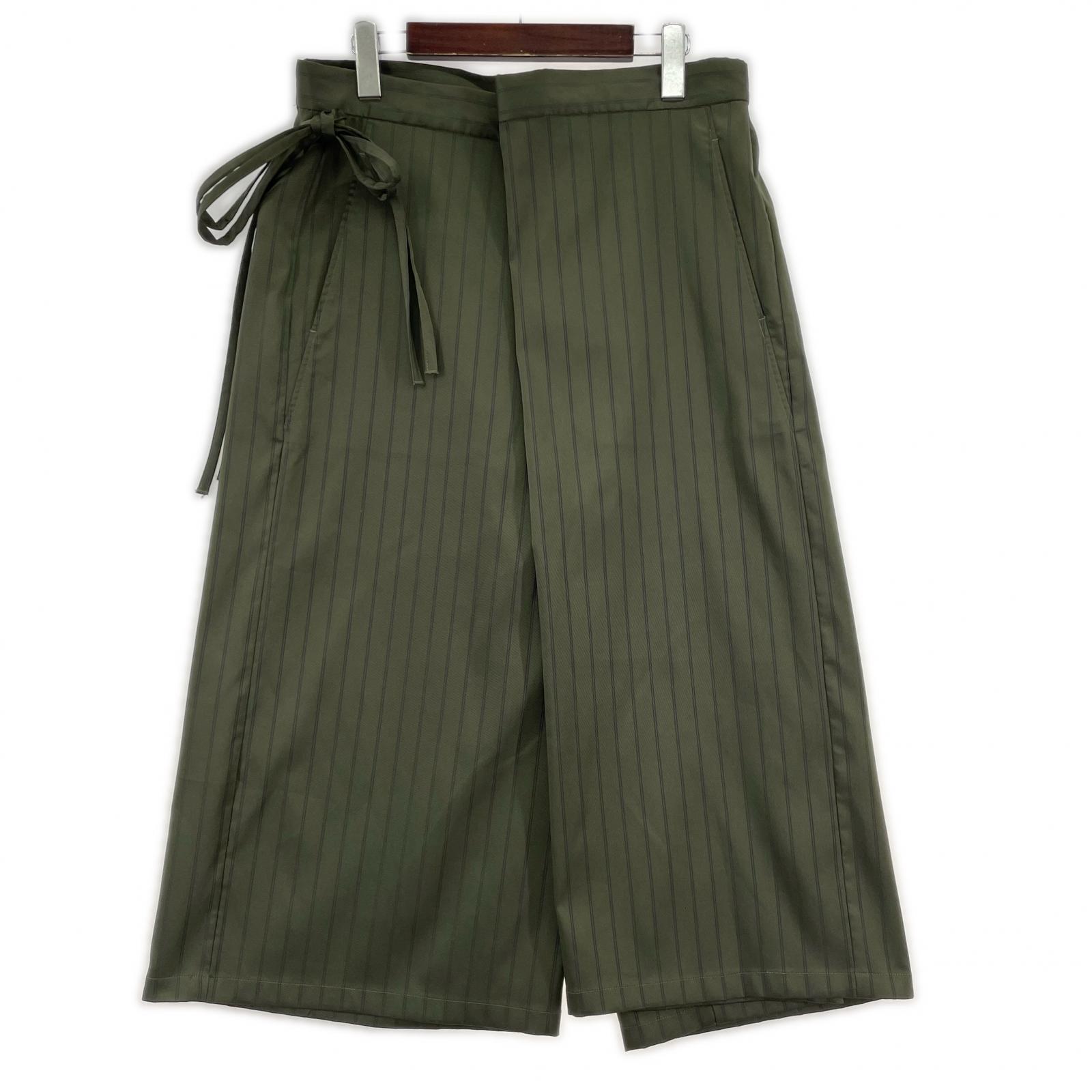 その他ボトムス SISE ストライプラップパンツ(1) 1 カーキ