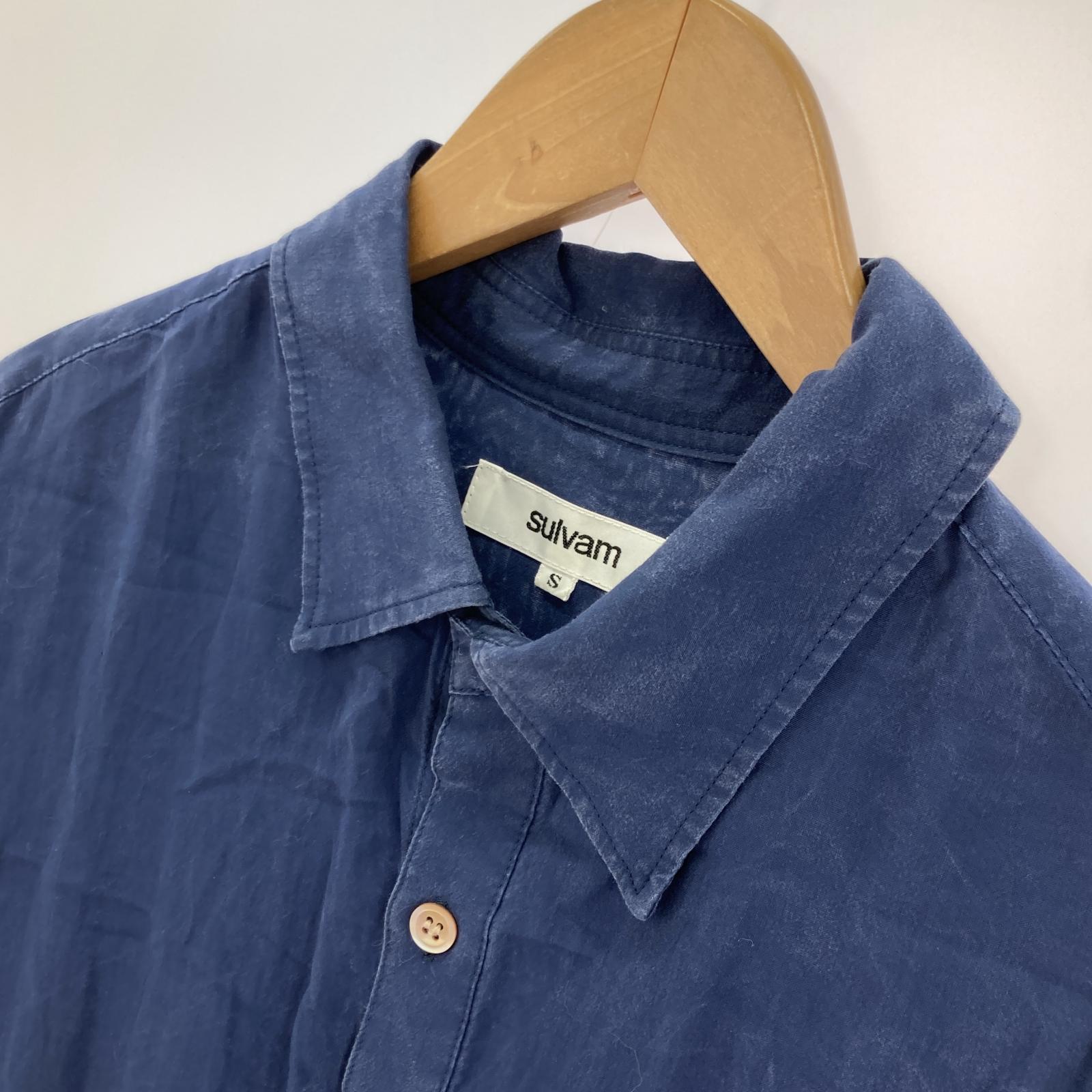 その他トップス sulvam DOUBLE OPEN SHIRT/S S ネイビー