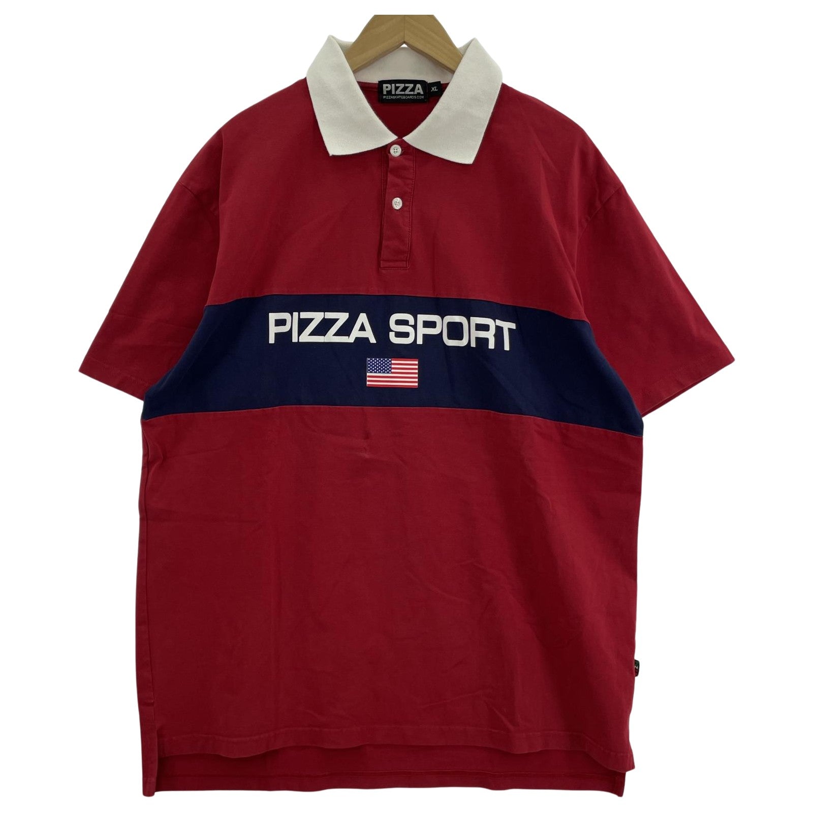 その他トップス PIZZA SKATEBOARDS パロディ ラガーシ レッド
