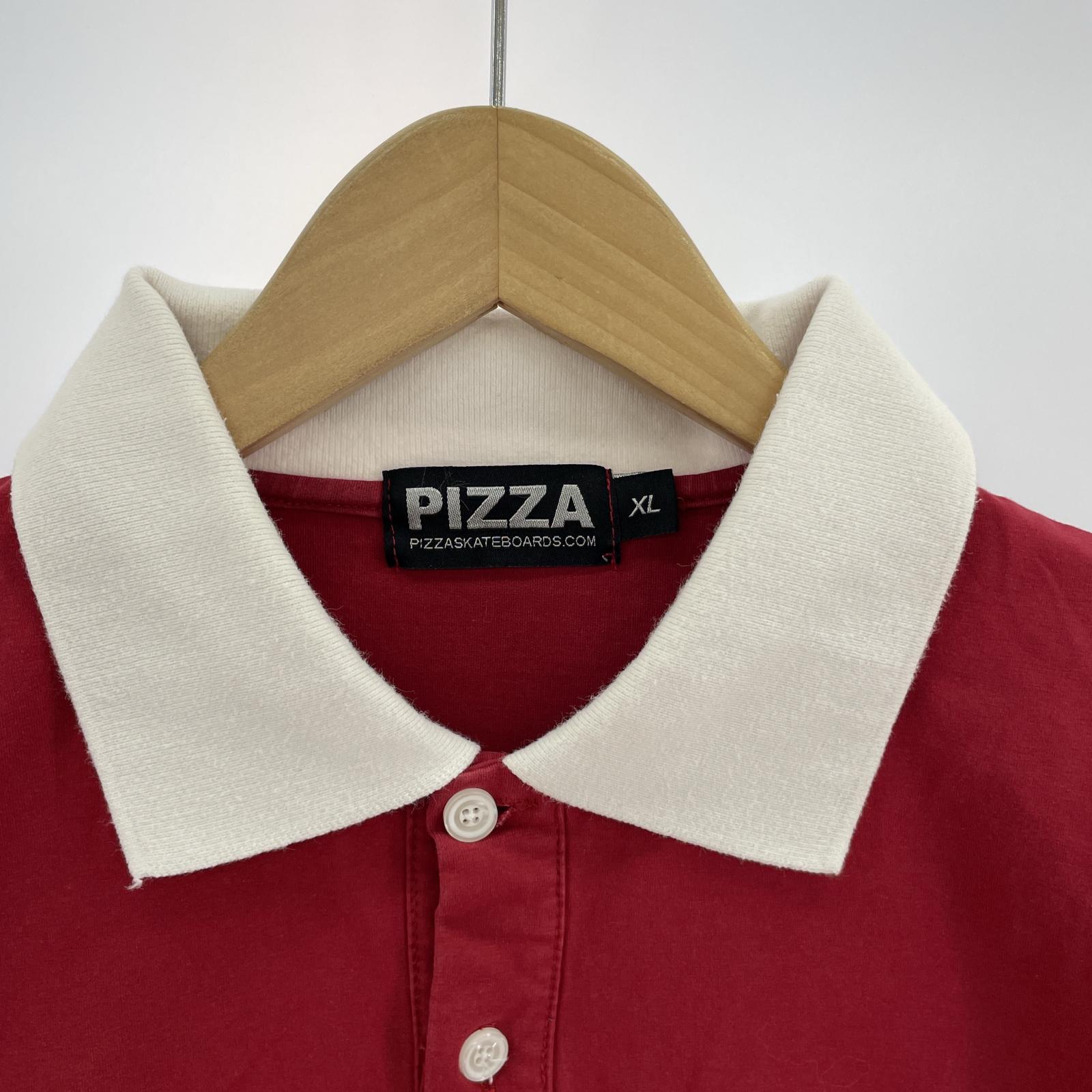 その他トップス PIZZA SKATEBOARDS パロディ ラガーシ レッド