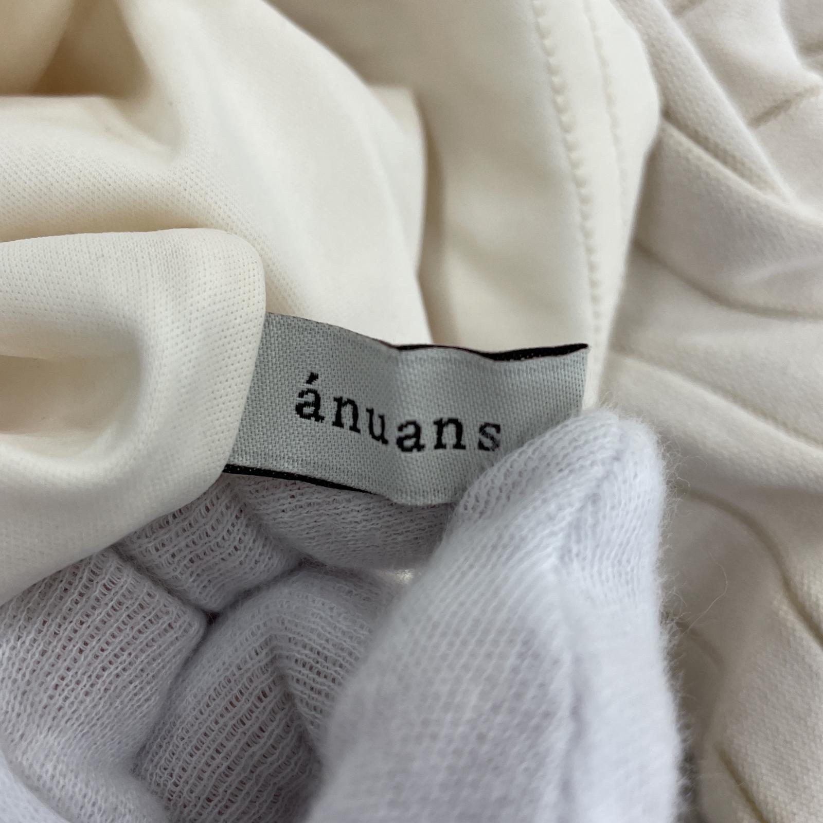 ワンピース ANUANS バイカラーリブニットワンピース ホワイト
