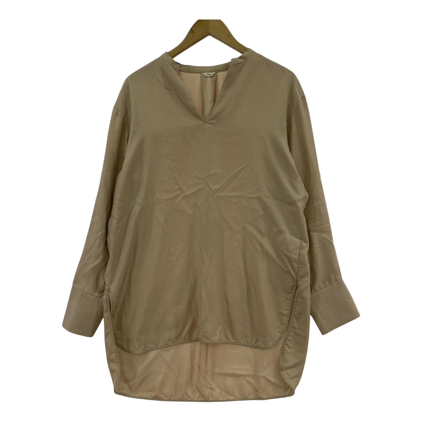 その他トップス IENA Cu/PE ロングシャツブラウス FREE 2 ベージュ