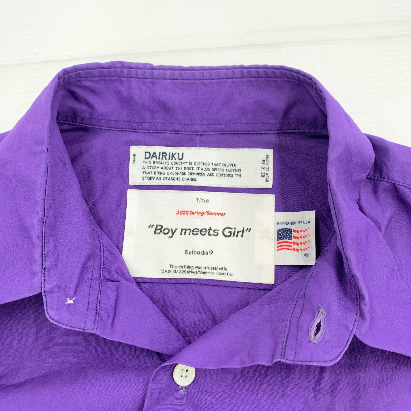 長袖シャツ DAIRIKU 22SS Boy meets Girl S- L パープル