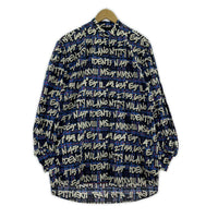 長袖シャツ MSGM プリントLSシャツ ブルー