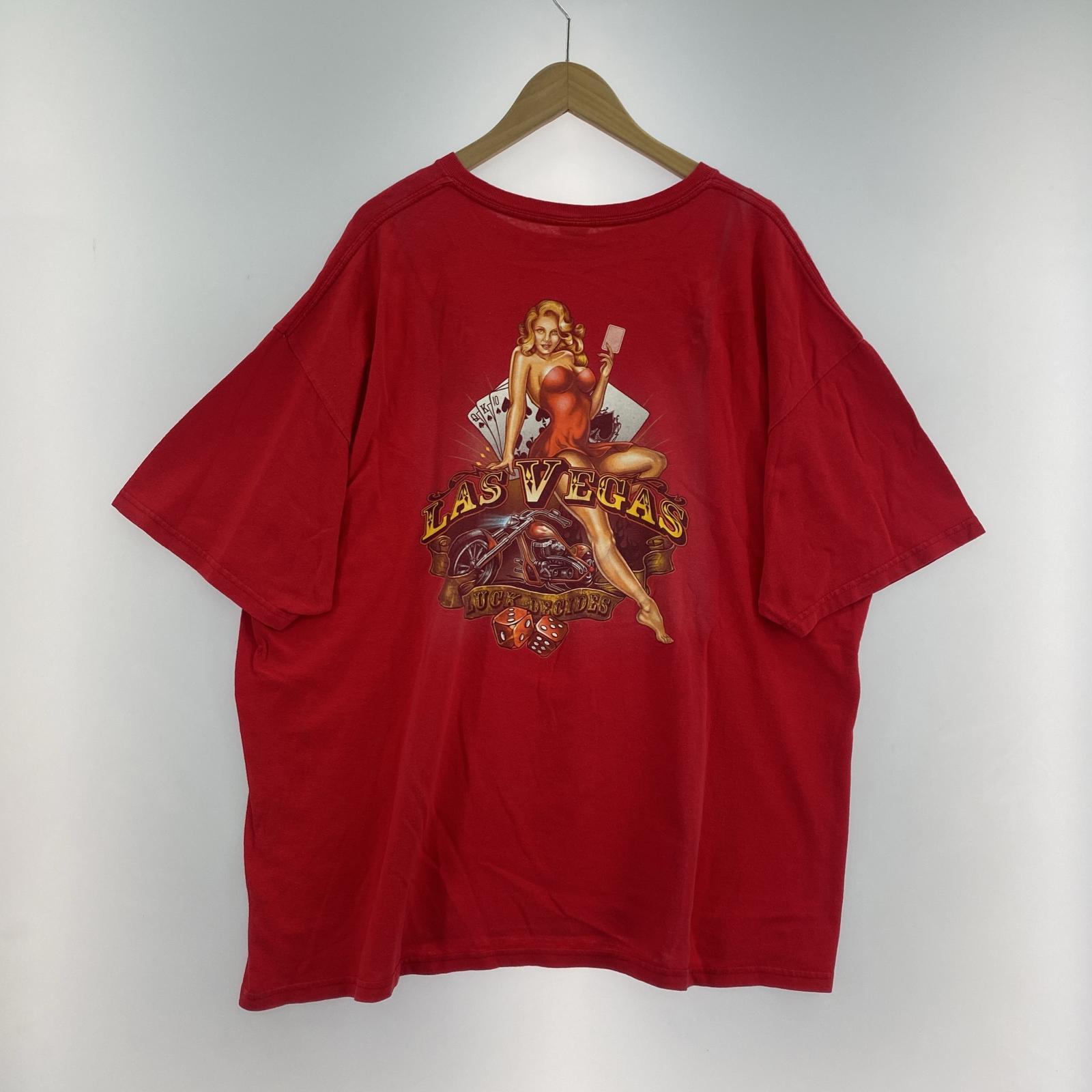その他トップス 00s LAS VEGAS プリントTee 2X レッド レッド