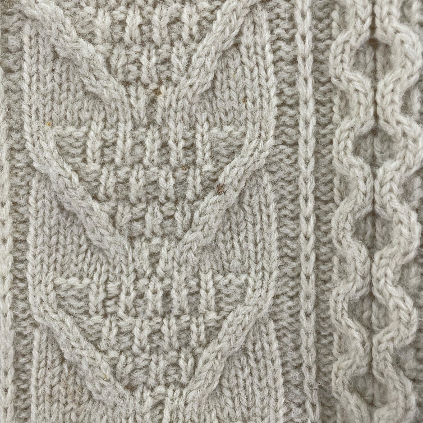 ニット ARAN CRAFTS アイルランド製 フィッシャーマン ニットセーター 白 L ホワイト