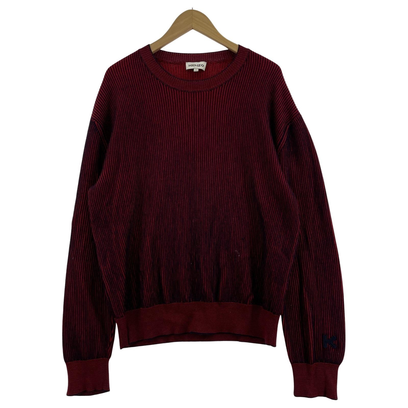 その他アウター KENZO ストライプニットセーター L レッド FA65PU5053AK L レッド