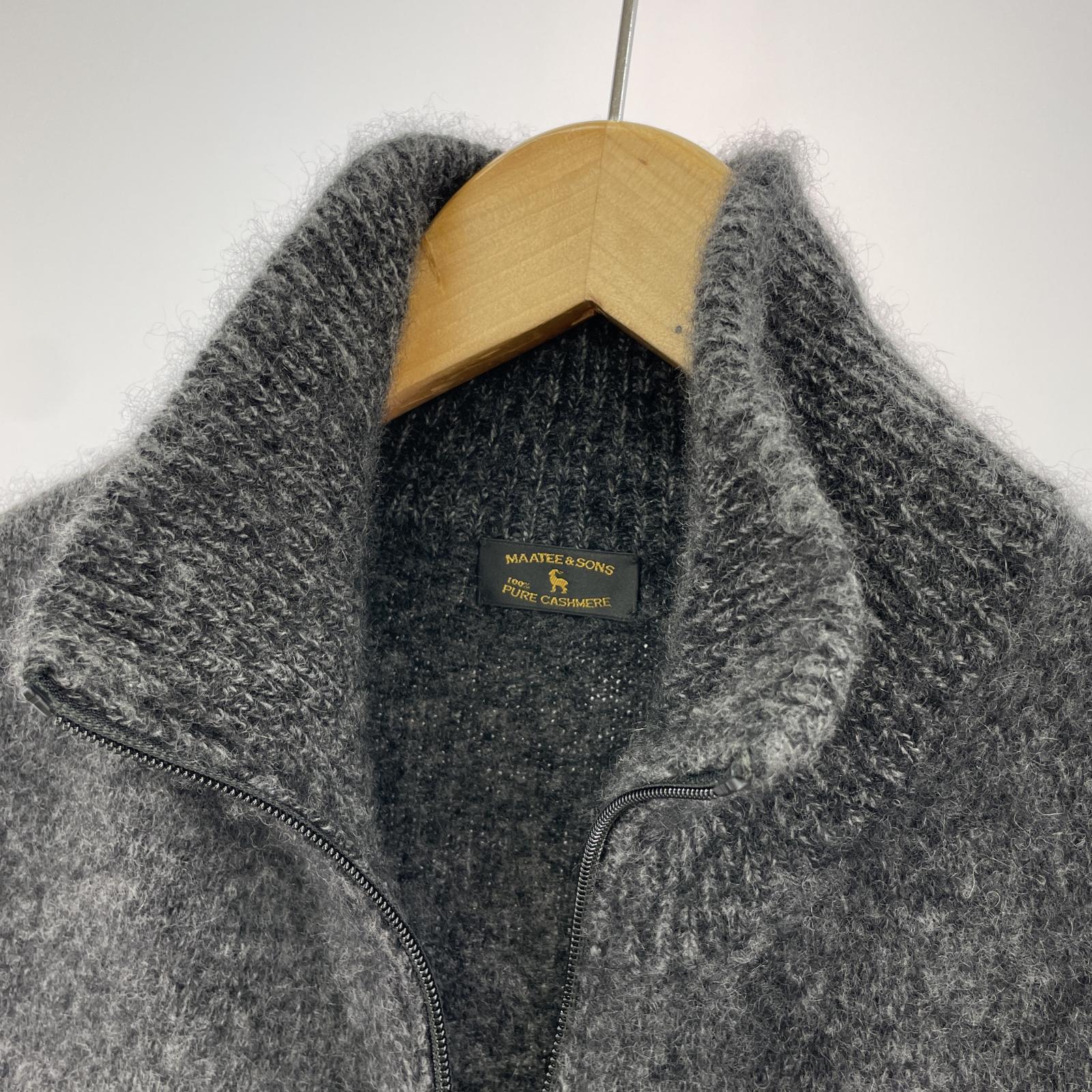 その他アウター MAATEE&SONS CASHEMERE 強圧縮 JIP VEST-CHARCOAL MT3303-0108 グレー