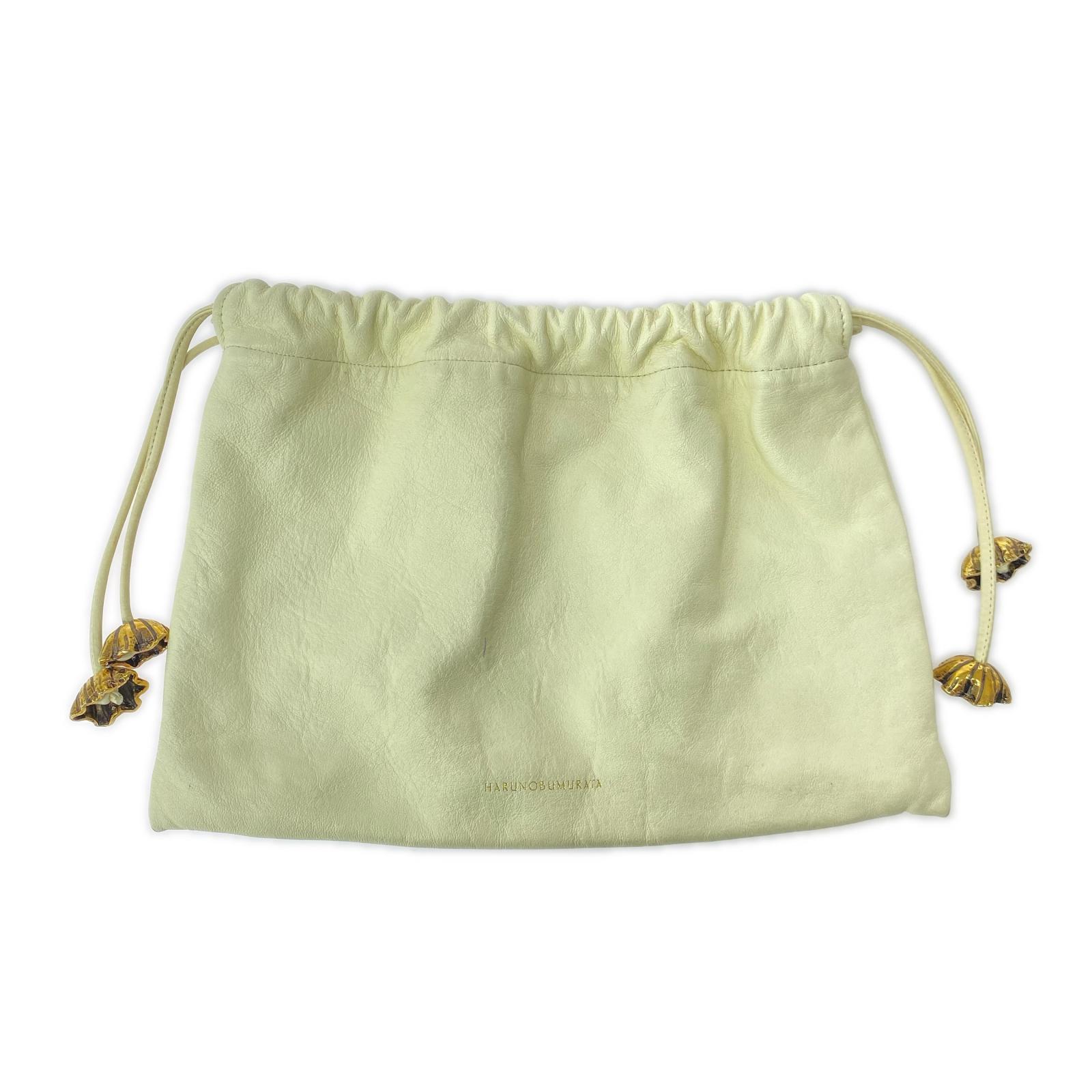 その他バッグ HARUNOBUMURATA レザー巾着ポーチ ホワイト ホワイト