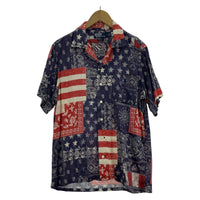 長袖シャツ POLO RALPH LAUREN S/S FLAG CAMP SHIRT 紺 (S) S ネイビー