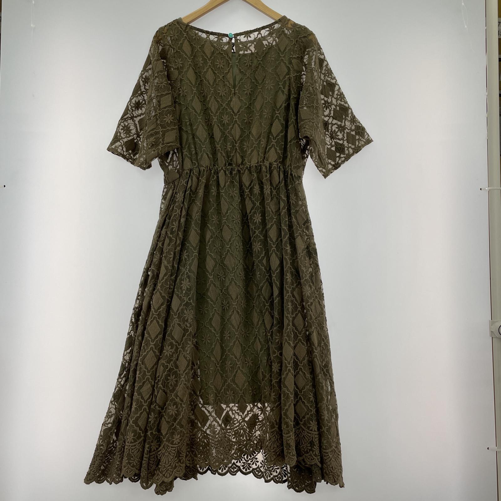 ワンピース Rythme/KUMIKYOKU/SSレースワンピース/KHK 2 カーキ