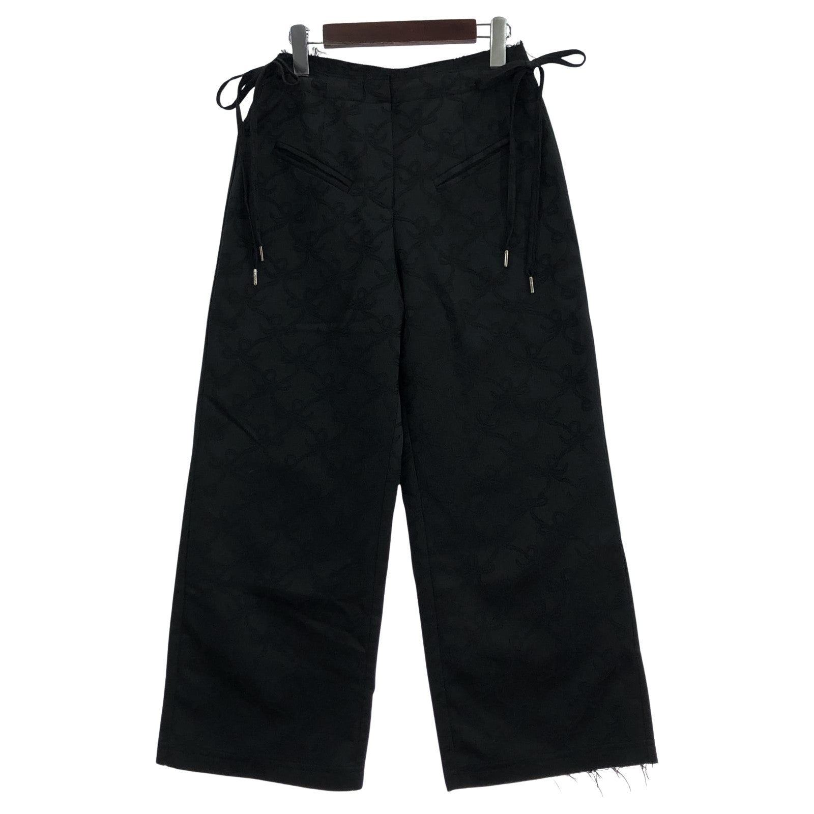 その他ボトムス musubore サイドリボンワイドパンツ/ブラック 0 ブラック