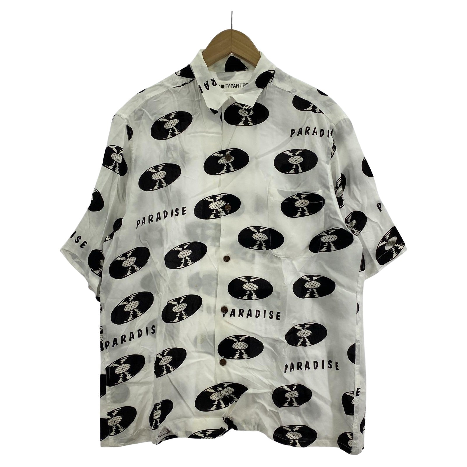 長袖シャツ WACKO MARIA レコード柄アロハシャツ L ホワイト